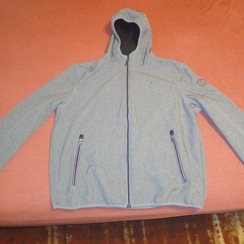 Tommy Hilfiger Gray Hooded Zip-Up Jacket